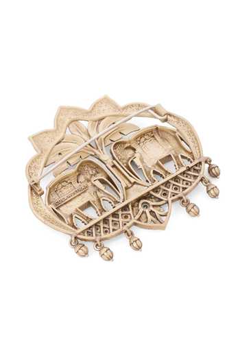 Buy_Cosa Nostraa_Gold Brooches Royal Elephant Duo _Online_at_Aza_Fashions