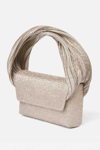 Buy_Doux Amour_Silver Embroidery, Beads Big Phoebe Embellished Grab Bag _Online_at_Aza_Fashions