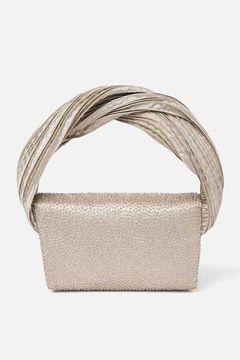 Shop_Doux Amour_Silver Embroidery, Beads Big Phoebe Embellished Grab Bag _Online_at_Aza_Fashions
