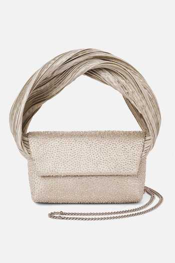 Buy_Doux Amour_Silver Embroidery, Beads Big Phoebe Embellished Grab Bag _at_Aza_Fashions