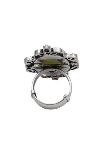 Sangeeta Boochra_Green Stones, Handcrafted Ring _Online_at_Aza_Fashions