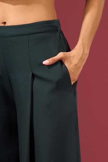 Shop_Tarun Tahiliani_Blue Wide Leg Trouser _Online_at_Aza_Fashions