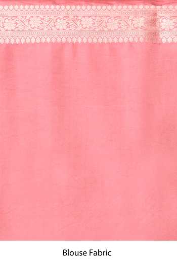 Shop_Vishwa By Pinki Sinha_Pink Silk Zari Handwoven Saree With Running Blouse _Online_at_Aza_Fashions