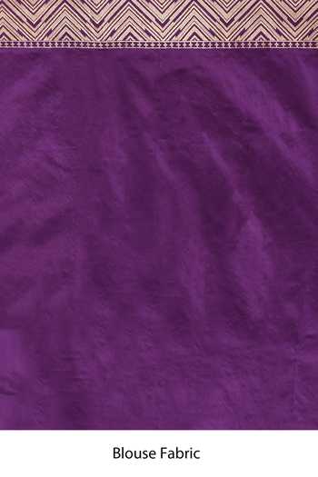 Vishwa By Pinki Sinha_Purple Silk Zari Chevron Border Woven Saree With Running Blouse _Online_at_Aza_Fashions