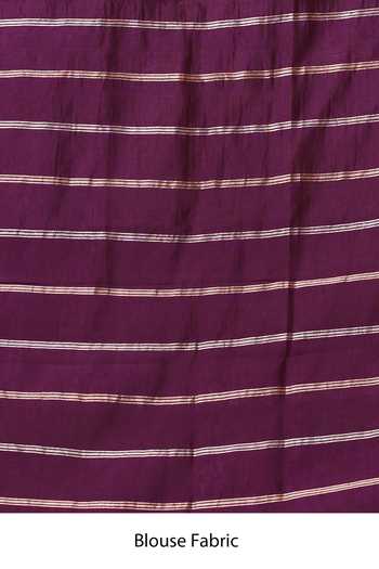 Vishwa By Pinki Sinha_Purple Silk Zari Stripe Woven Saree With Running Blouse _at_Aza_Fashions