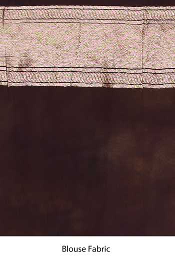 Vishwa By Pinki Sinha_Gold Silk Zari Flower Woven Saree With Running Blouse _Online_at_Aza_Fashions