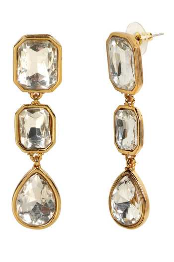 Shop_Amreli Jaipur_White Stones, Crystals Drop Earrings _at_Aza_Fashions