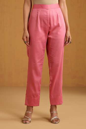 Buy_Wazir C_Pink Silk, Cotton Embroidery, Zari Kashmiri Kurta Set 
