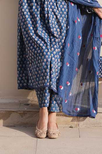 Buy_Gulabo Jaipur_Blue Cotton, Cambric Round Neck Rida Printed Kurta Set 