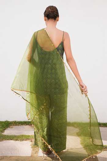 Gulabo Jaipur_Green Cambric, Cotton Square Neck Gulrukh Printed Kurta Set _Online_at_Aza_Fashions