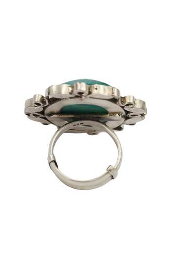 Sangeeta Boochra_Blue Stones Embellished Ring _Online_at_Aza_Fashions