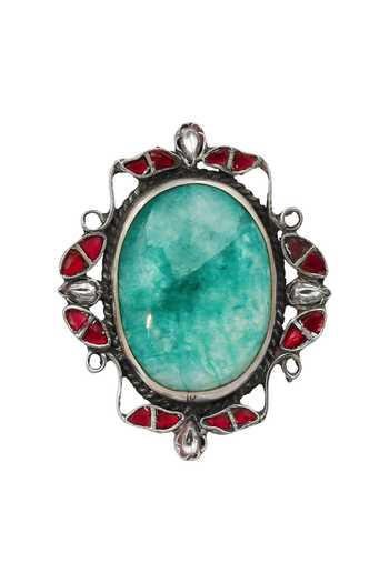 Buy_Sangeeta Boochra_Blue Stones Embellished Ring _Online_at_Aza_Fashions