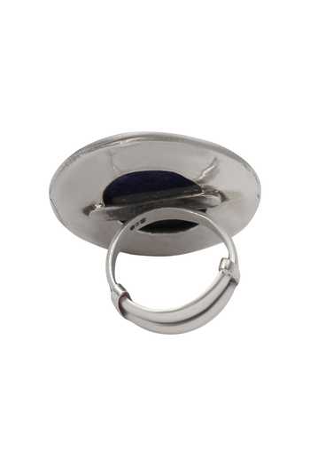 Sangeeta Boochra_Blue Imitation Gemstones Signature Lapis Lazuli Embellished Ring _Online_at_Aza_Fashions
