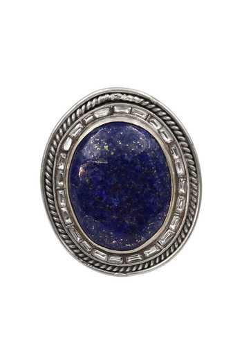 Buy_Sangeeta Boochra_Blue Imitation Gemstones Signature Lapis Lazuli Embellished Ring _Online_at_Aza_Fashions