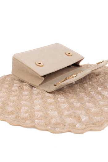 House Of Kosha_Gold Sequins, Beads Grace Suede Embellished Clutch _Online_at_Aza_Fashions