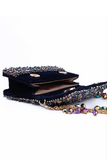 House Of Kosha_Gold Crystals Kiyara Metallic Embellished Mini Bag _Online_at_Aza_Fashions