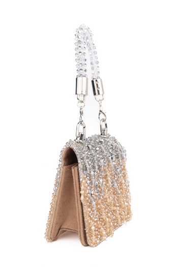 House Of Kosha_Gold Beads, Stones, Crystals Elsie Suede Mini Bag _Online_at_Aza_Fashions