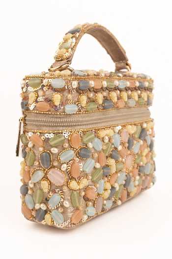 Buy_House Of Kosha_Gold Abia Pastel Embellished Vanity Bag _Online_at_Aza_Fashions