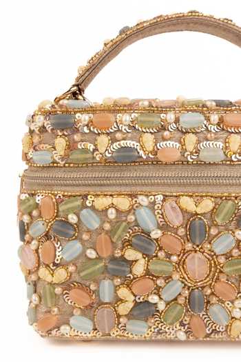 Shop_House Of Kosha_Gold Abia Pastel Embellished Vanity Bag _Online_at_Aza_Fashions