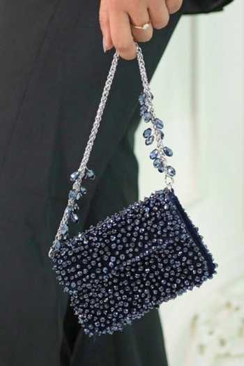 Buy_House Of Kosha_Navy Crystals Kiyara Suede Embellished Mini Bag _at_Aza_Fashions