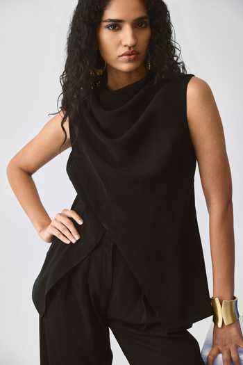 Shop_Echostudio_Black Crepe Peplum Blazer And Pant Set _Online_at_Aza_Fashions