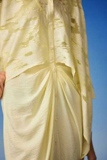 Buy_Echostudio_Yellow Georgette, Viscose Collared Abstract Pattern Maxi Dress _Online_at_Aza_Fashions