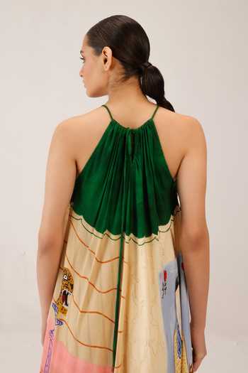Shop_Cord_Multi Color Halter Neck Loft Print Dress 