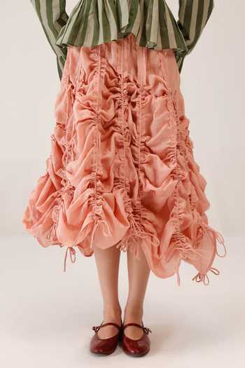 Buy_Cord_Pink Linen Ruffles Adele Pleated Skirt 