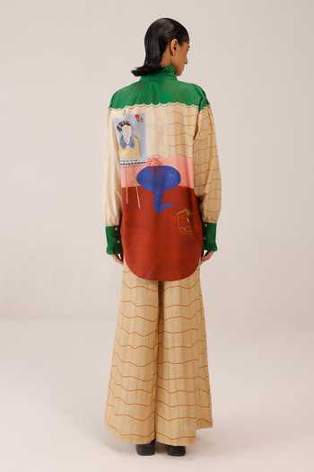 Shop_Cord_Multi Color Cambric High Neck Alma Loft Print Shirt _Online_at_Aza_Fashions