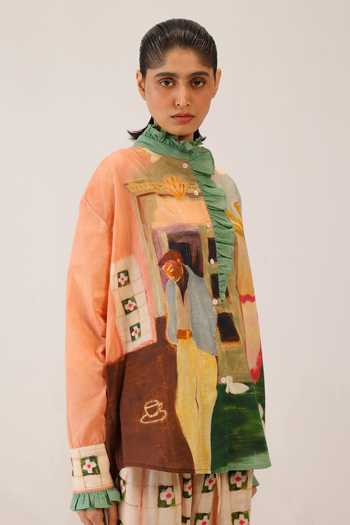 Buy_Cord_Multi Color Cambric High Neck Alma Printed Shirt 