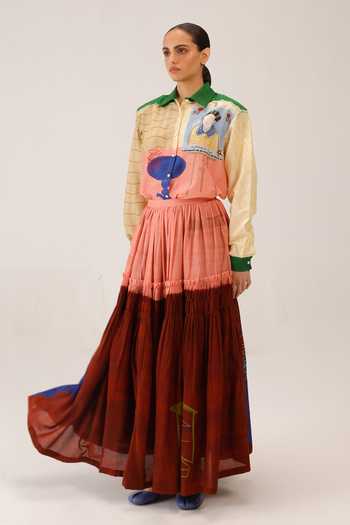 Buy_Cord_Multi Color Silk Collared Cleo Shirt 