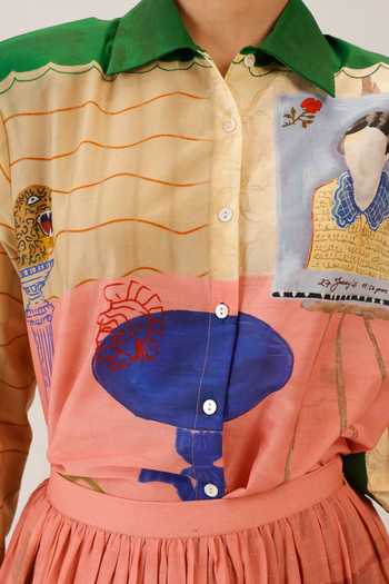 Shop_Cord_Multi Color Silk Collared Cleo Shirt 