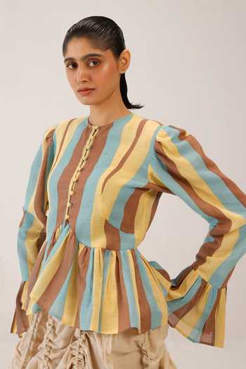 Cord_Multi Color Round Neck Jae Printed Top _Online_at_Aza_Fashions