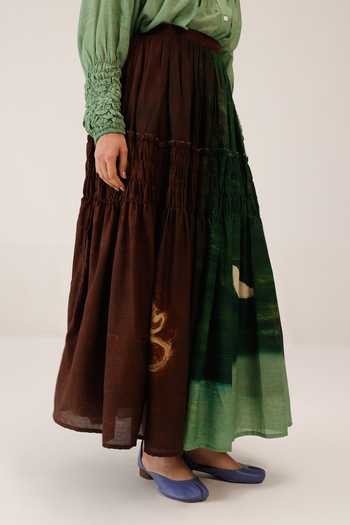 Cord_Multi Color Cotton July Tiered Skirt _Online_at_Aza_Fashions