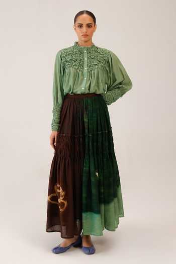 Buy_Cord_Multi Color Cotton July Tiered Skirt _at_Aza_Fashions
