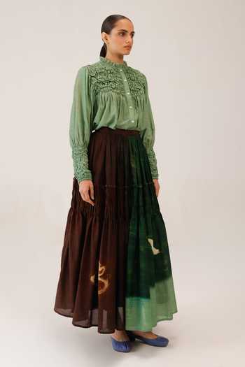 Shop_Cord_Multi Color Cotton July Tiered Skirt _at_Aza_Fashions