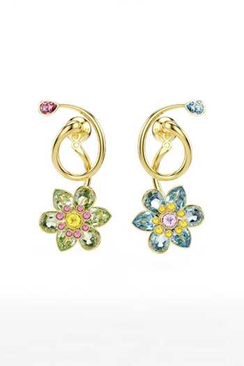 Shop_ESME_Multi Color Crystals Irides Drop Earrings _at_Aza_Fashions