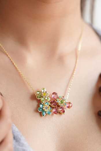 Buy_ESME_Multi Color Crystals Garden Light Pendant _at_Aza_Fashions