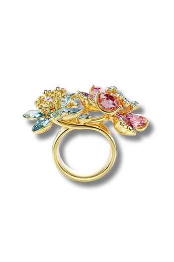 ESME_Multi Color Crystals, Gemstones Prism Garden Ring _Online_at_Aza_Fashions