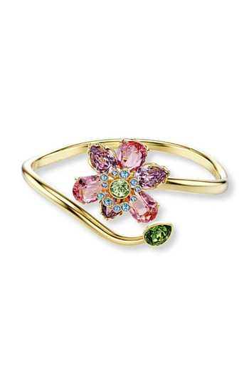 Shop_ESME_Multi Color Crystals Bloom Arc Cuff Bracelet _at_Aza_Fashions