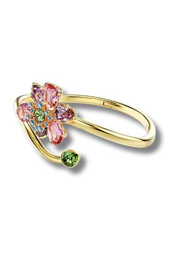 Buy_ESME_Multi Color Crystals Bloom Arc Cuff Bracelet _Online_at_Aza_Fashions
