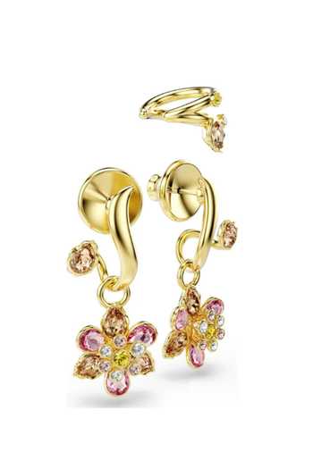 Shop_ESME_Pink Stones, Crystals Solar Bloom Ear Cuffs - Set Of 3 _at_Aza_Fashions