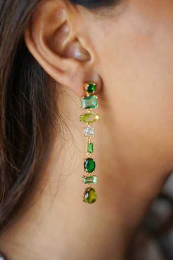 ESME_Green Stones, Crystals Emerald Nova Drops _Online_at_Aza_Fashions