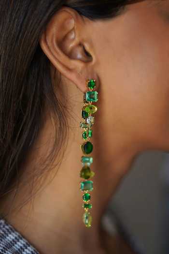 Buy_ESME_Green Stones, Crystals Emerald Nova Drops _Online_at_Aza_Fashions