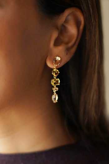 Buy_ESME_Gold Plated Crystals Honey Nova Drops _at_Aza_Fashions