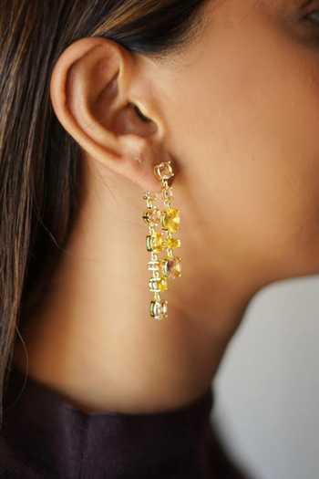 Buy_ESME_Gold Plated Crystals Honey Nova Drops _Online_at_Aza_Fashions