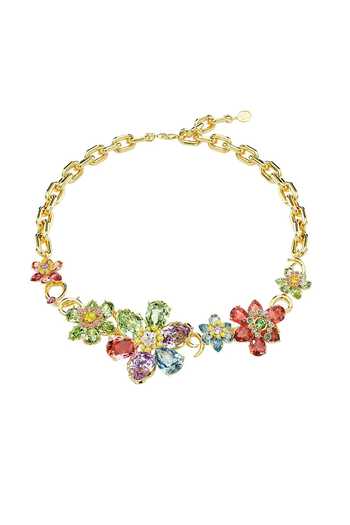 Shop_ESME_Multi Color Crystals Wildflower Garden Embellished Necklace _at_Aza_Fashions