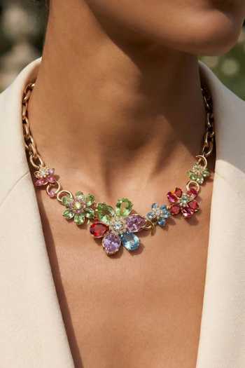 Buy_ESME_Multi Color Crystals Wildflower Garden Embellished Necklace _at_Aza_Fashions