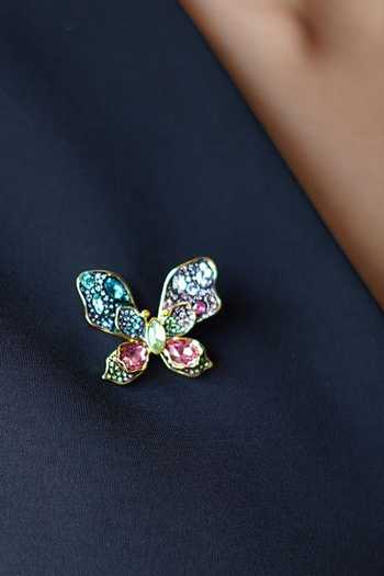Shop_ESME_Multi Color Crystals Prism Morph Brooch _at_Aza_Fashions