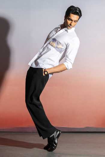 Shop_Heartistry by Anky_White Pure Cotton Embroidery The Prestige Elite Shirt _at_Aza_Fashions